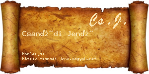 Csanádi Jenő névjegykártya