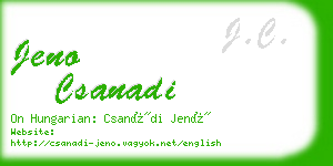 jeno csanadi business card